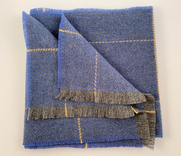 Cushendale Lambswool country Scarf - Blue - Beautiful Things Textiles