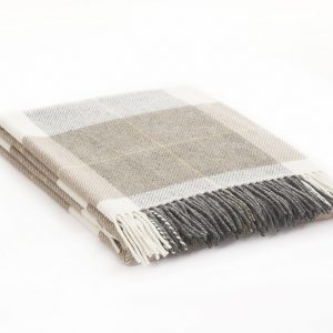 Cushendale Lambswool Plaid Throw- Loam - Beautiful Things Textiles