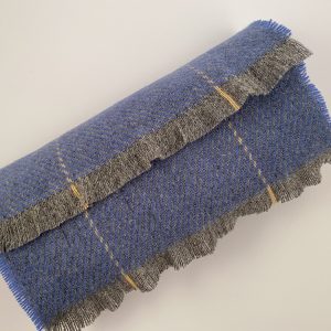 Cushendale Lambswool country Scarf - Blue - Beautiful Things Textiles